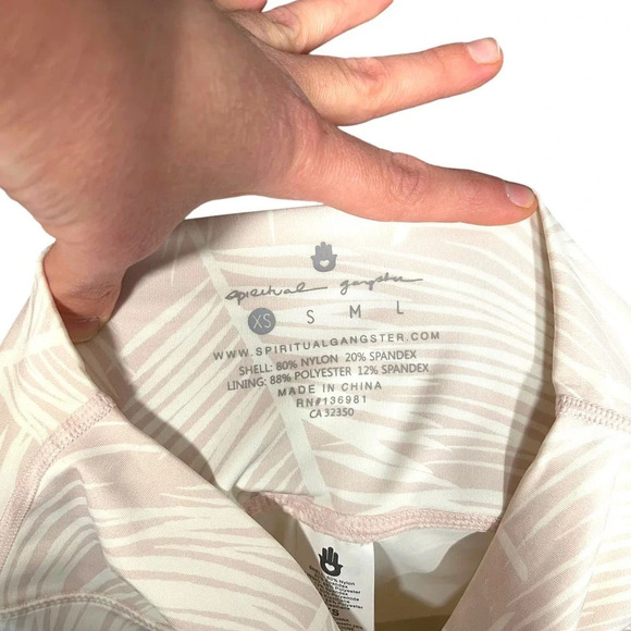 Spiritual Gangster High Vibe Leggings Pink Palm Print Size XS - Picture 8 of 10